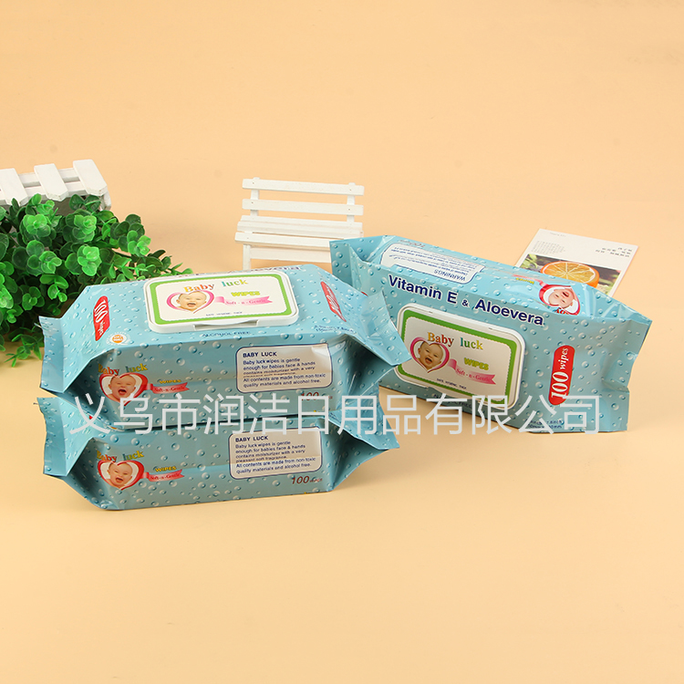 Foreign trade English baby Soft Cover Wet wipes 100pcs baby wipes