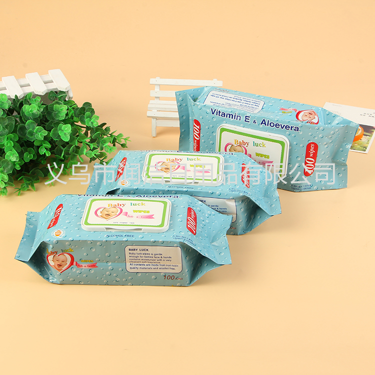 Foreign trade English baby Soft Cover Wet wipes 100pcs baby wipes details Picture