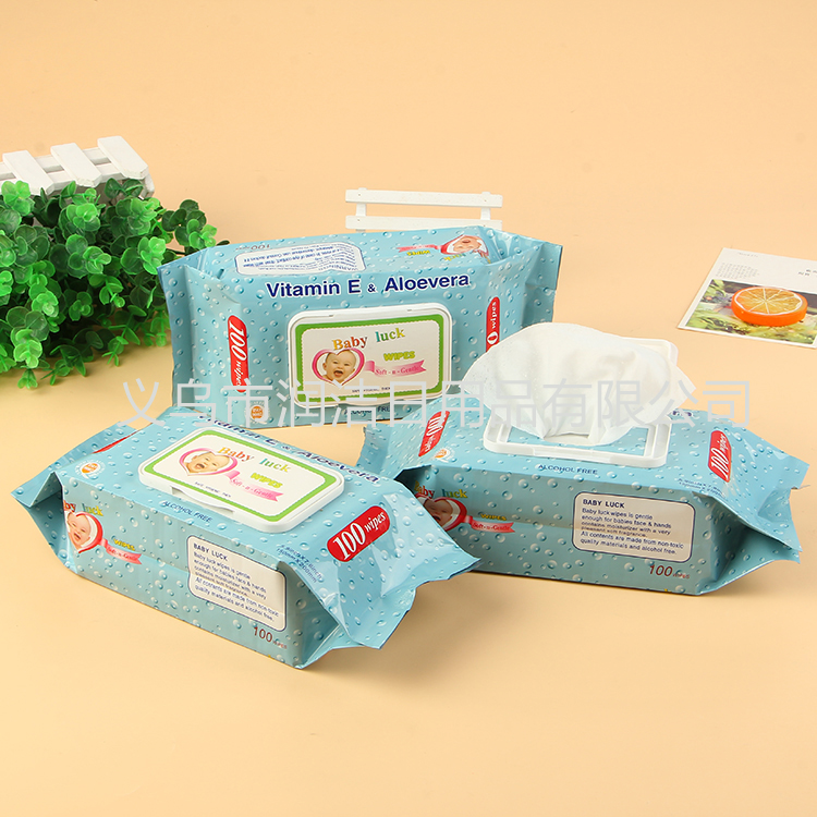 Foreign trade English baby Soft Cover Wet wipes 100pcs baby wipes Specification image