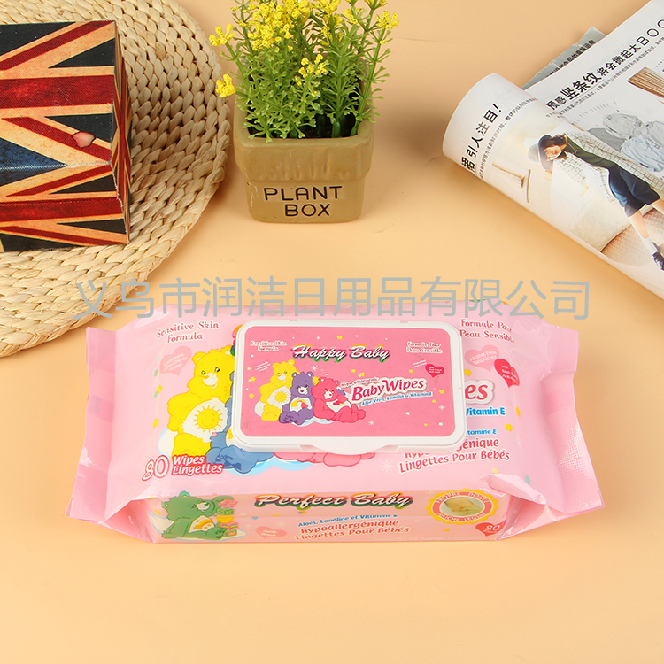 Export 80 pieces of three Little Bear soft wet wipes for hand towels details Picture