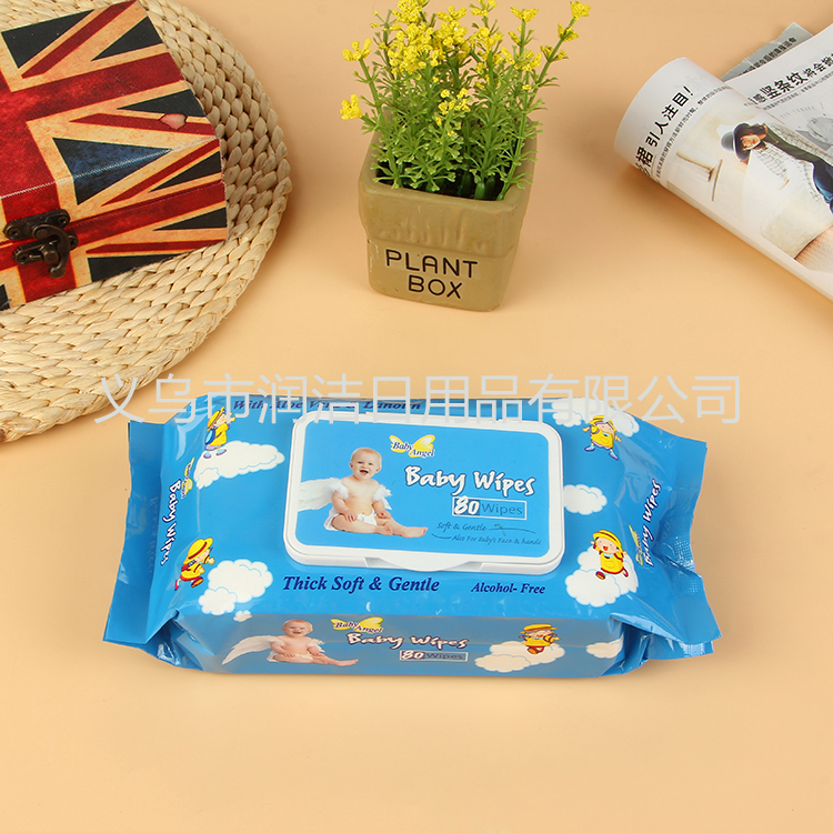 Factory direct sale Angel baby Soft wipes 80pcs baby wipes Application Scenario