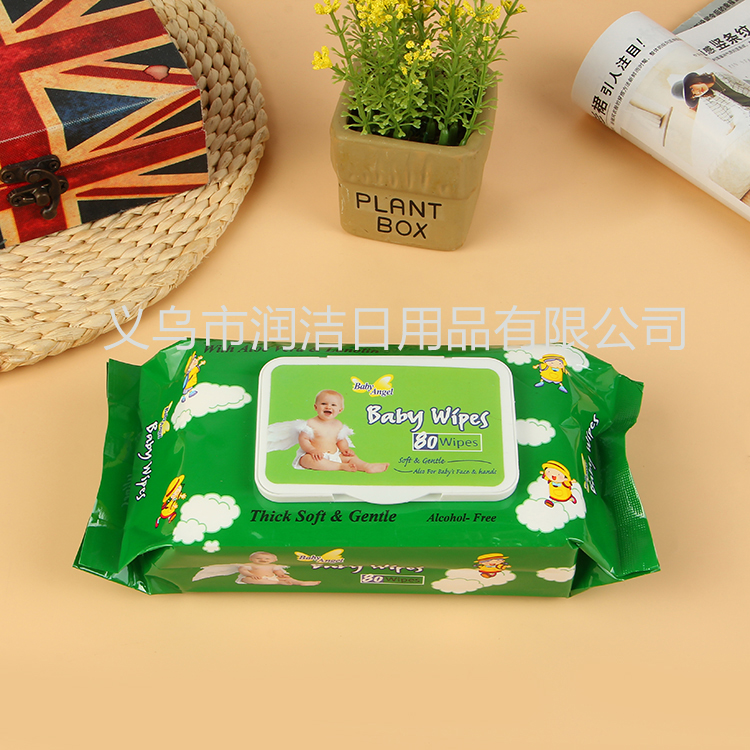 Factory direct sale Angel baby Soft wipes 80pcs baby wipes Specification image