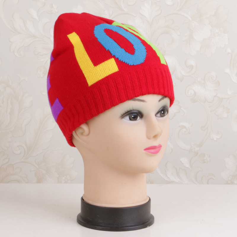 提花罗纹短帽子针织帽运动帽毛线帽