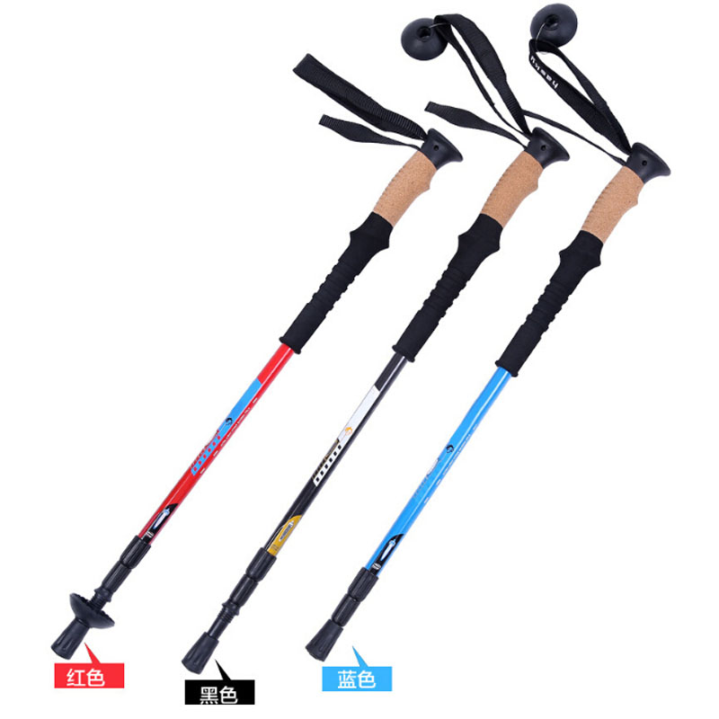 JUNGLE King 3-section carbon EVA straight-handled trekking stick, hiking stick, lightweight climbing pole, outdoor fitness stick Specification image