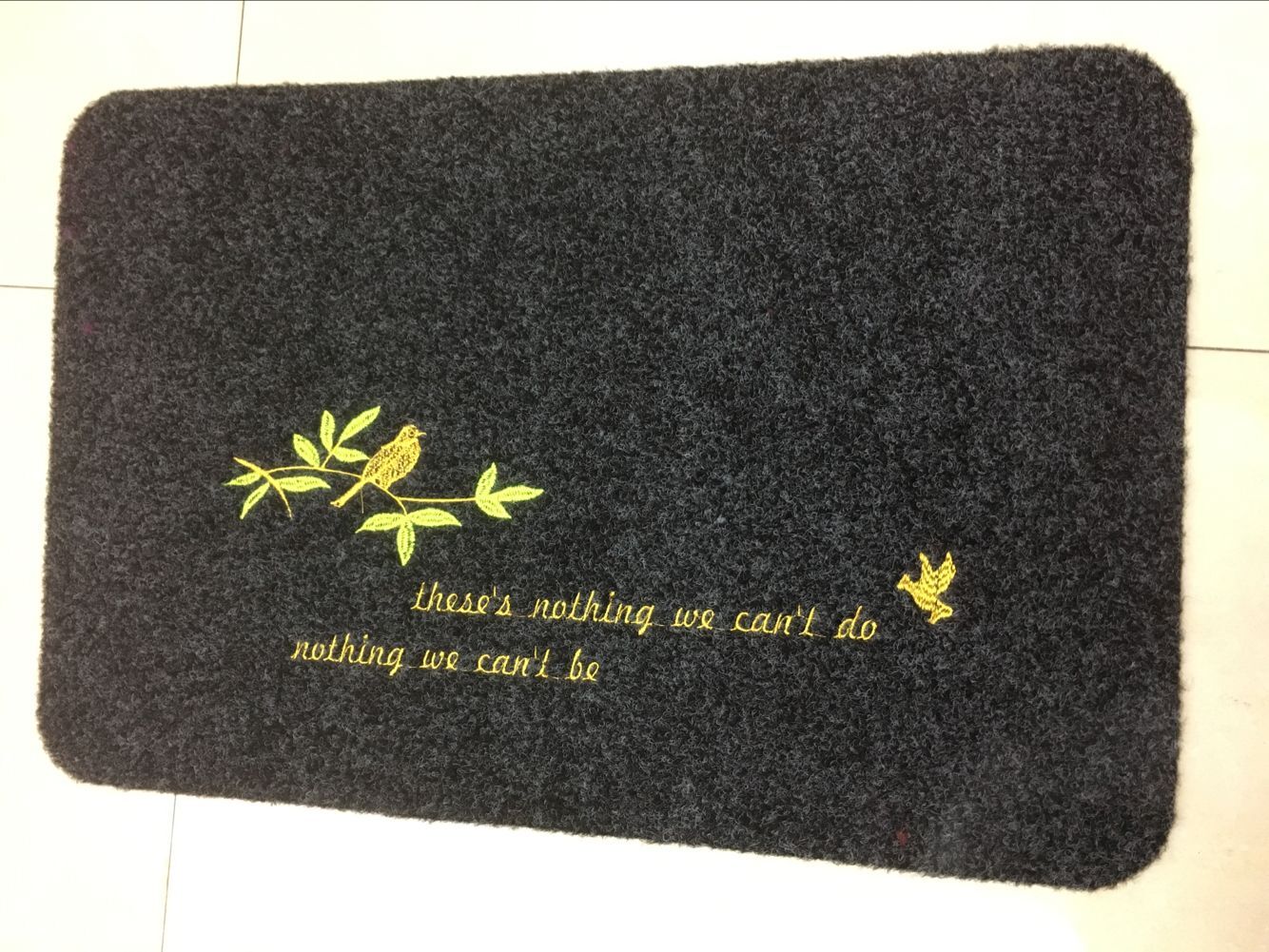 TPR Rubbing Embroidery Door mat, Anti-slip floor mat, anti-slip foot mat, Rubbing Mat, 38*58cm details Picture