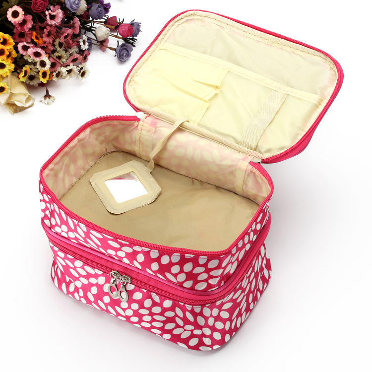 Korean version large-capacity double-layer makeup bag, makeup bag, toiletry bag, clutch bag, foreign trade handbag Application Scenario