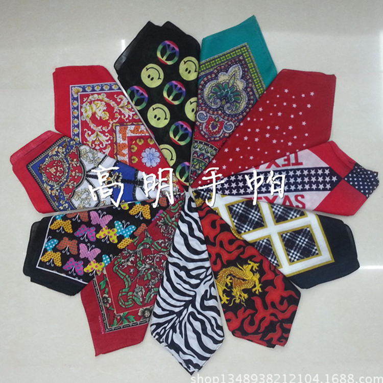54 cm various patterns of cotton amoeba active printing kerchief cashew flower square thumbnail