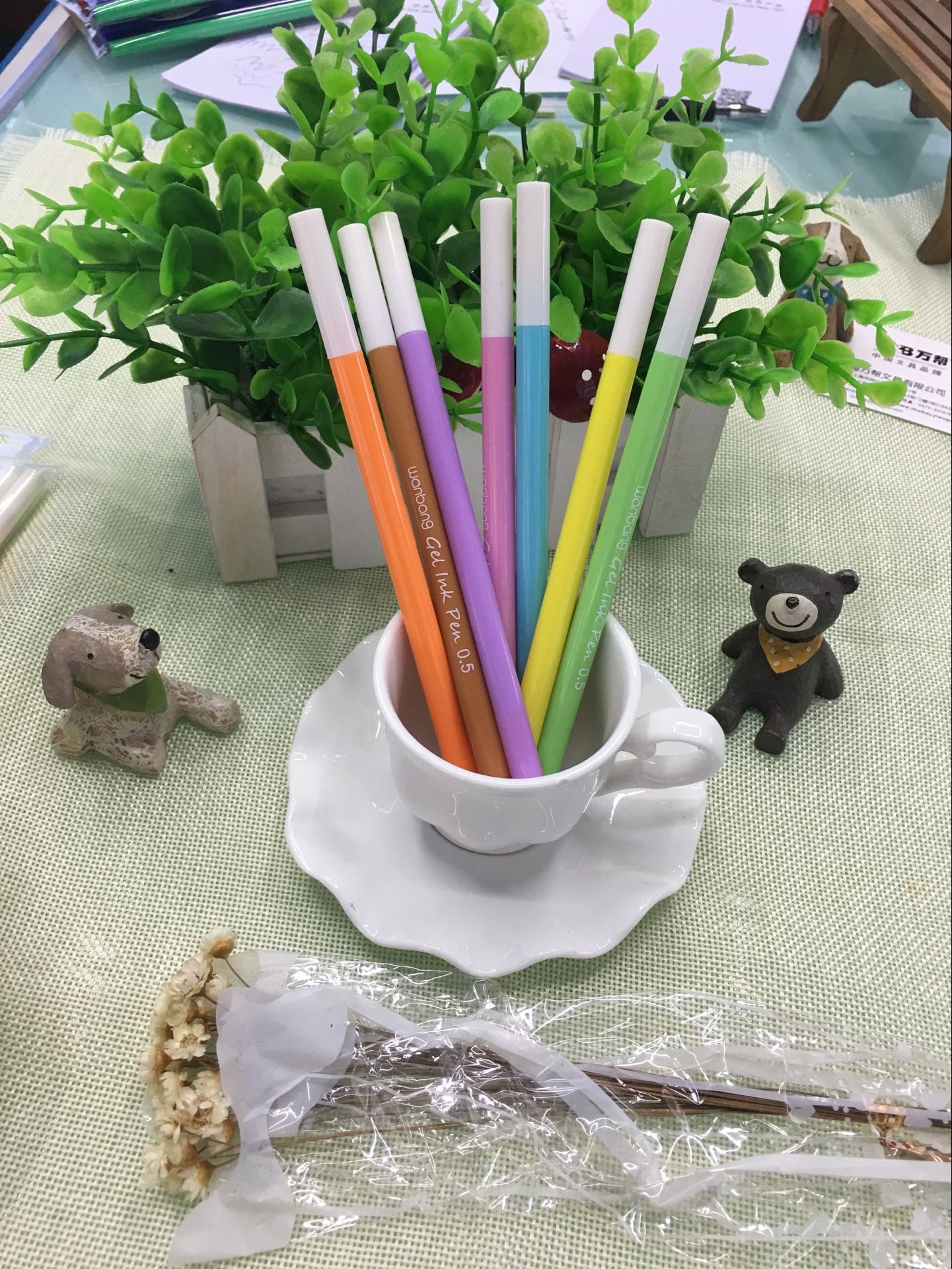 Wanbang 3721 colored gel pen, 7-color outlining pen Specification image