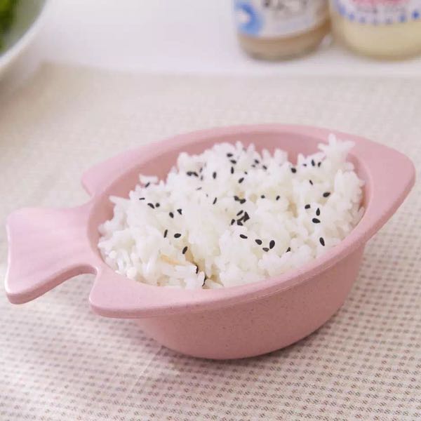环保麦香小麦儿童鱼碗卡通塑料碗可降解细节图