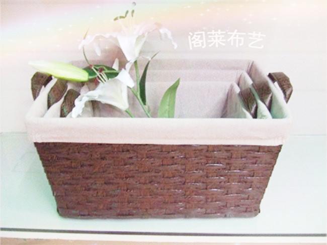 Yiwu Selection Ge Lei European and American wind pure hand - made rattan CF-3044 three - piece storage basket series thumbnail