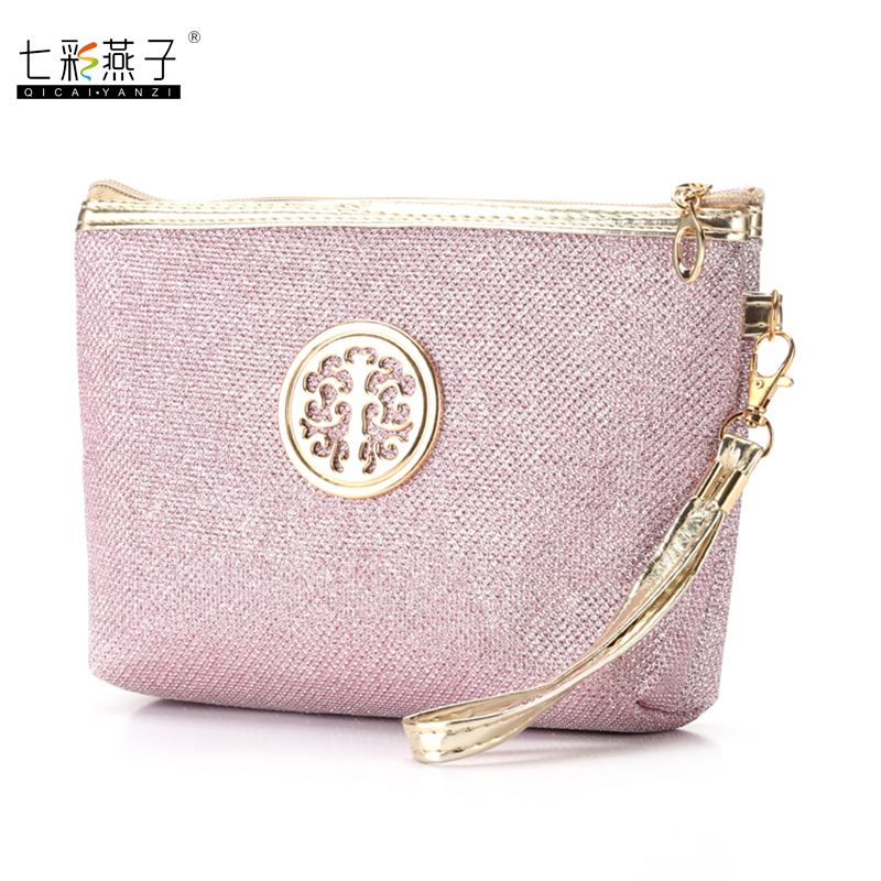 Make-up bag Make-up bag Wash bag Bright pink solid colour clutch bag Glitter sailing bag