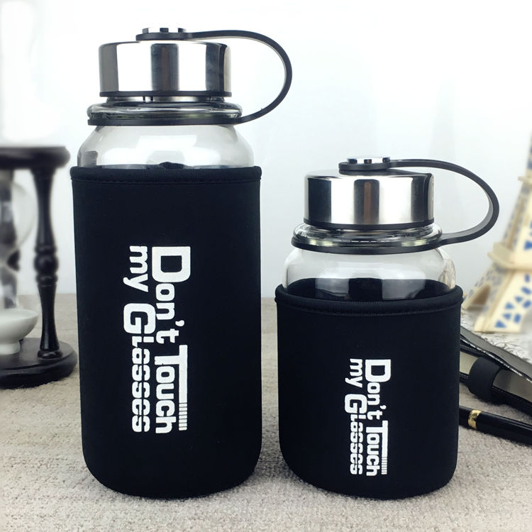 大容量过滤耐热玻璃杯子1000ml便携茶杯创意车载水杯图