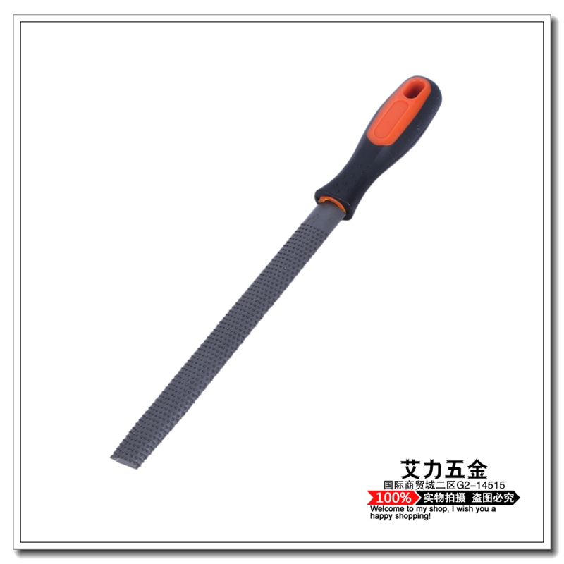 Woodworking semi-circular file with plastic handle, steel file, fitter's file