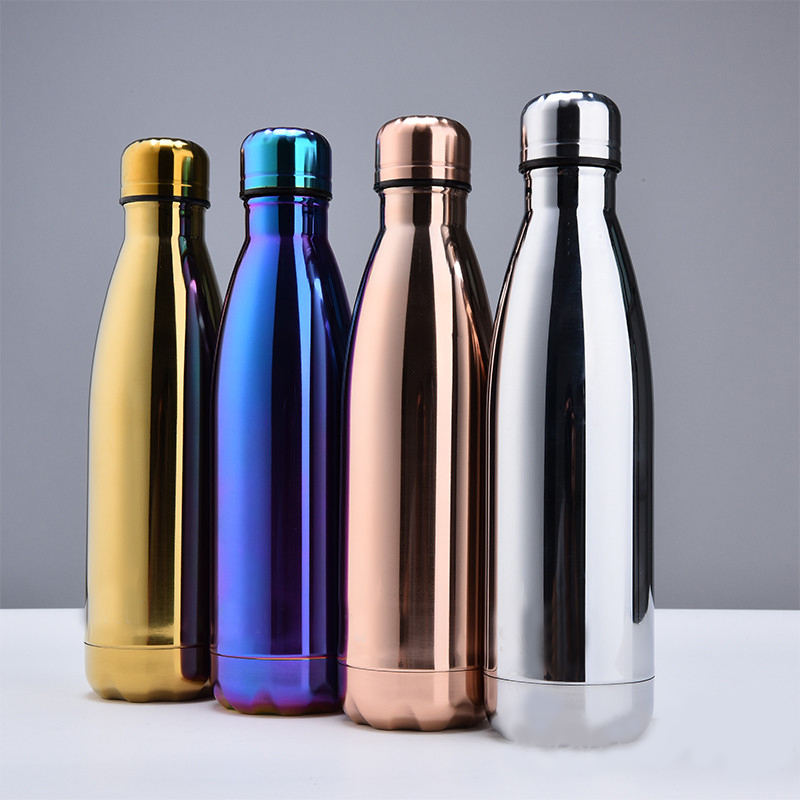 Metal electroplated insulated cup, sports water bottle, mirror cola bottle, large-capacity water cup Specification image