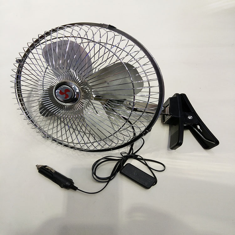 批发车载12V24V10寸摇头铝叶子夹子开关风扇细节图