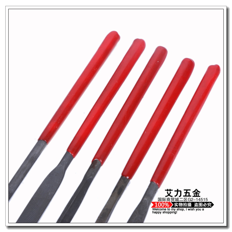 Red plastic-coated handle 5PC mixed file Specification image