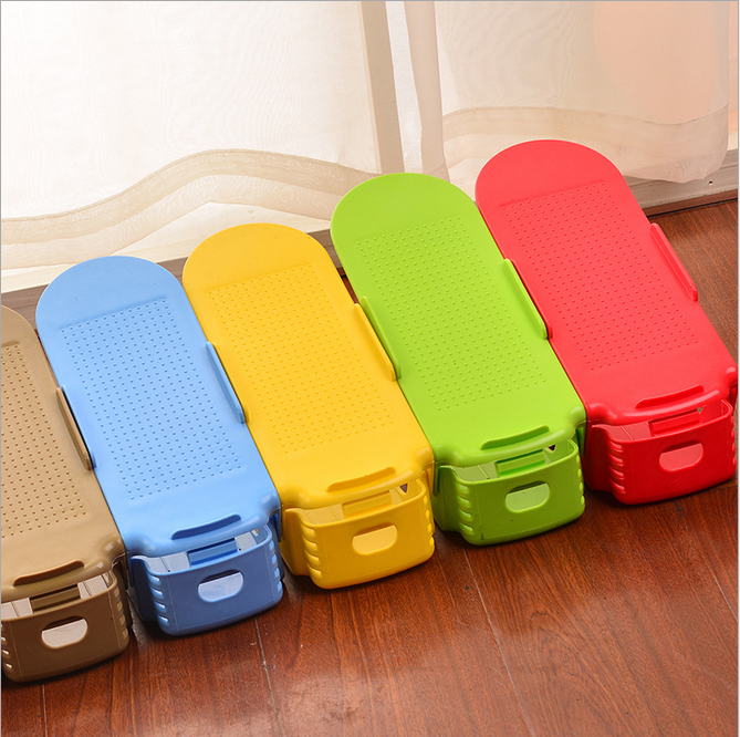 Shoe rack plastic double adjustable shoe rack simple plastic shoe rack three-dimensional storage DIY shoe rack