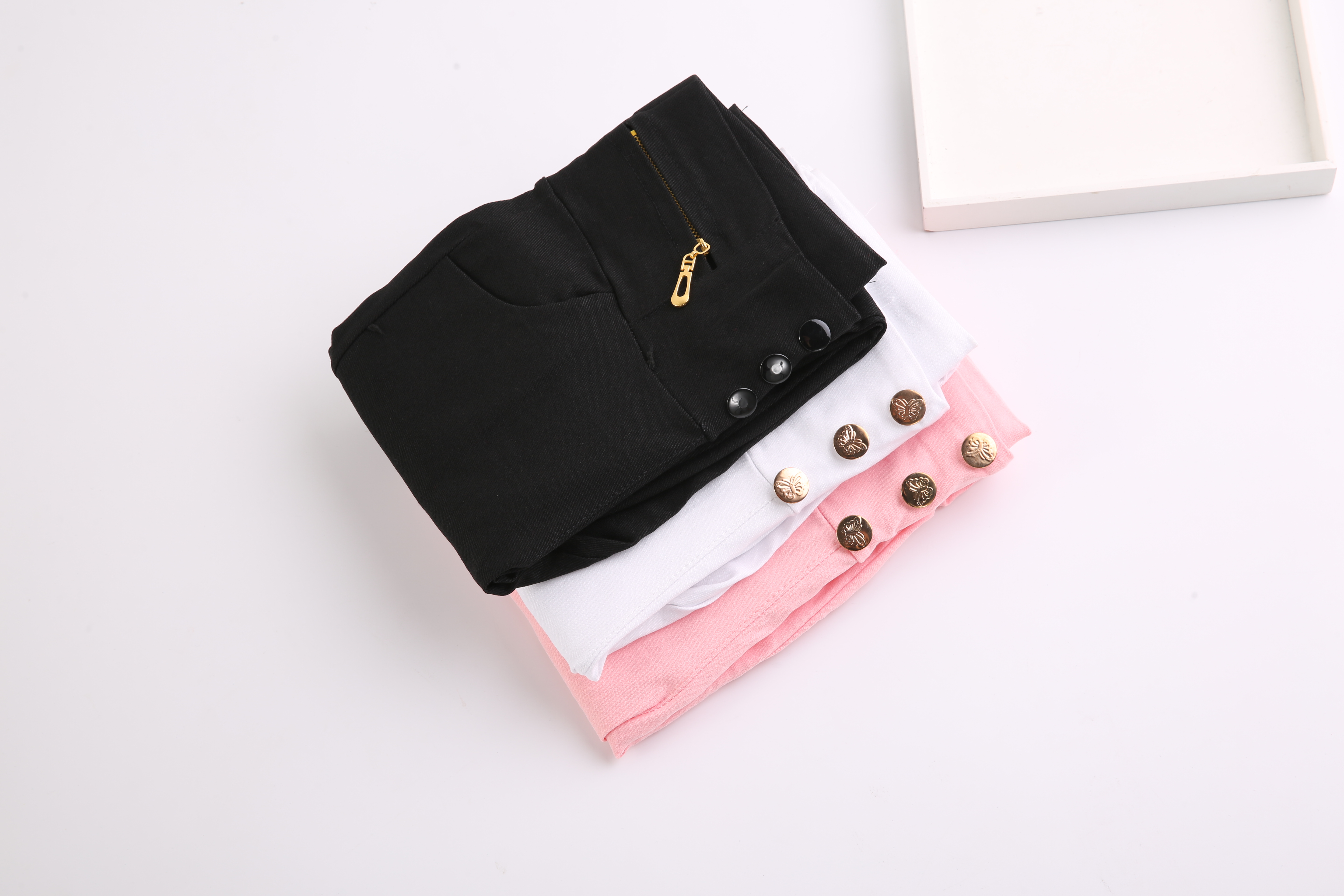 斜纹春秋新款女式铅笔裤韩版高腰糖果色小脚裤薄款X