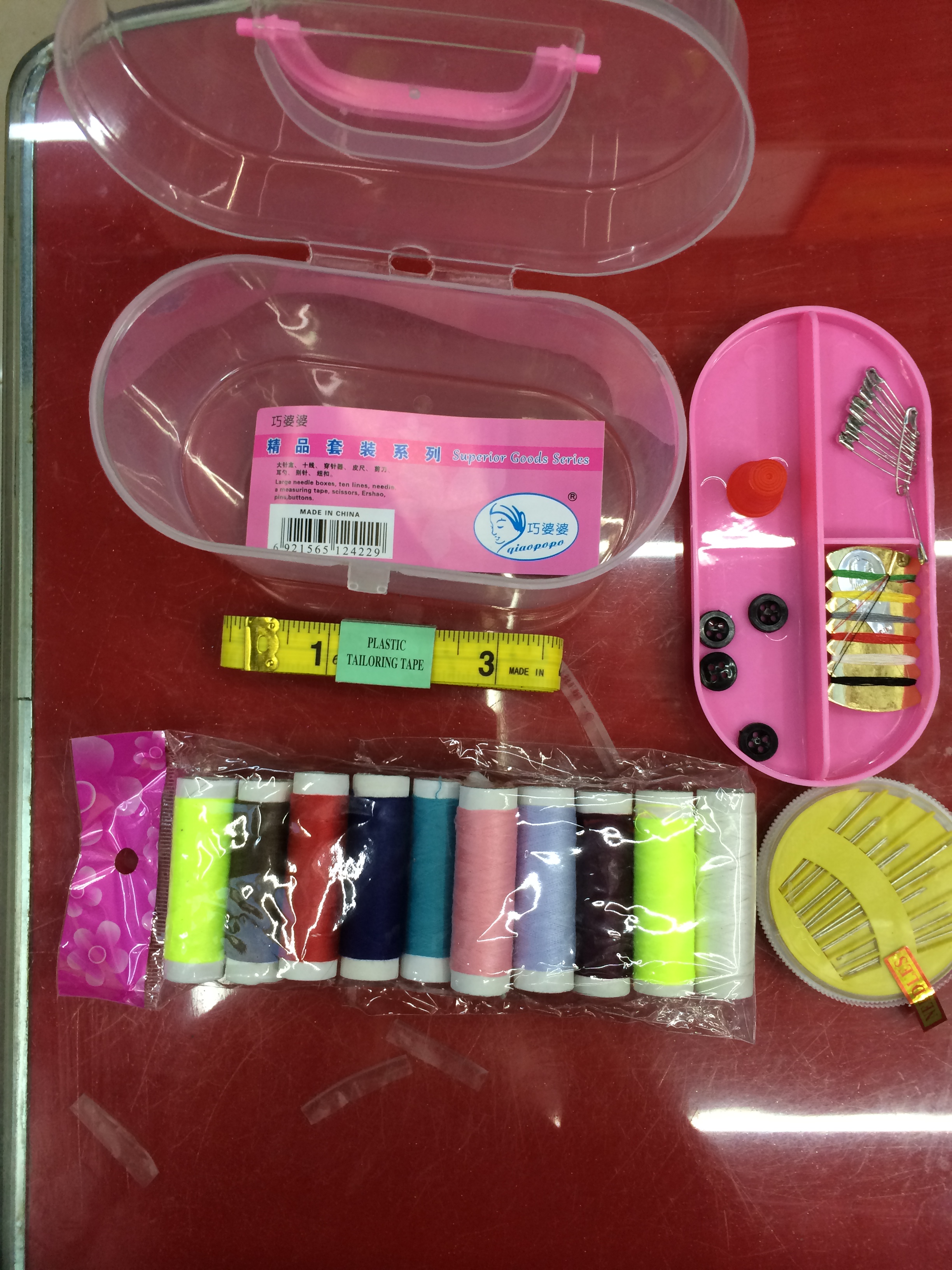 Treasure box. Sewing box. Sewing kit. Needle and thread thumbnail