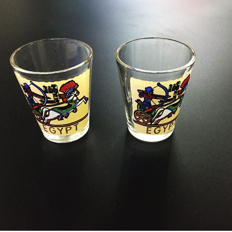 玻璃白酒杯 烤花平光九钱产品图