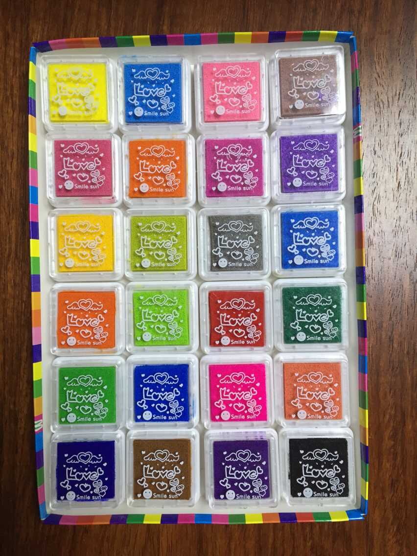 天才密码厂家直销 24色印泥 24色手指画印台