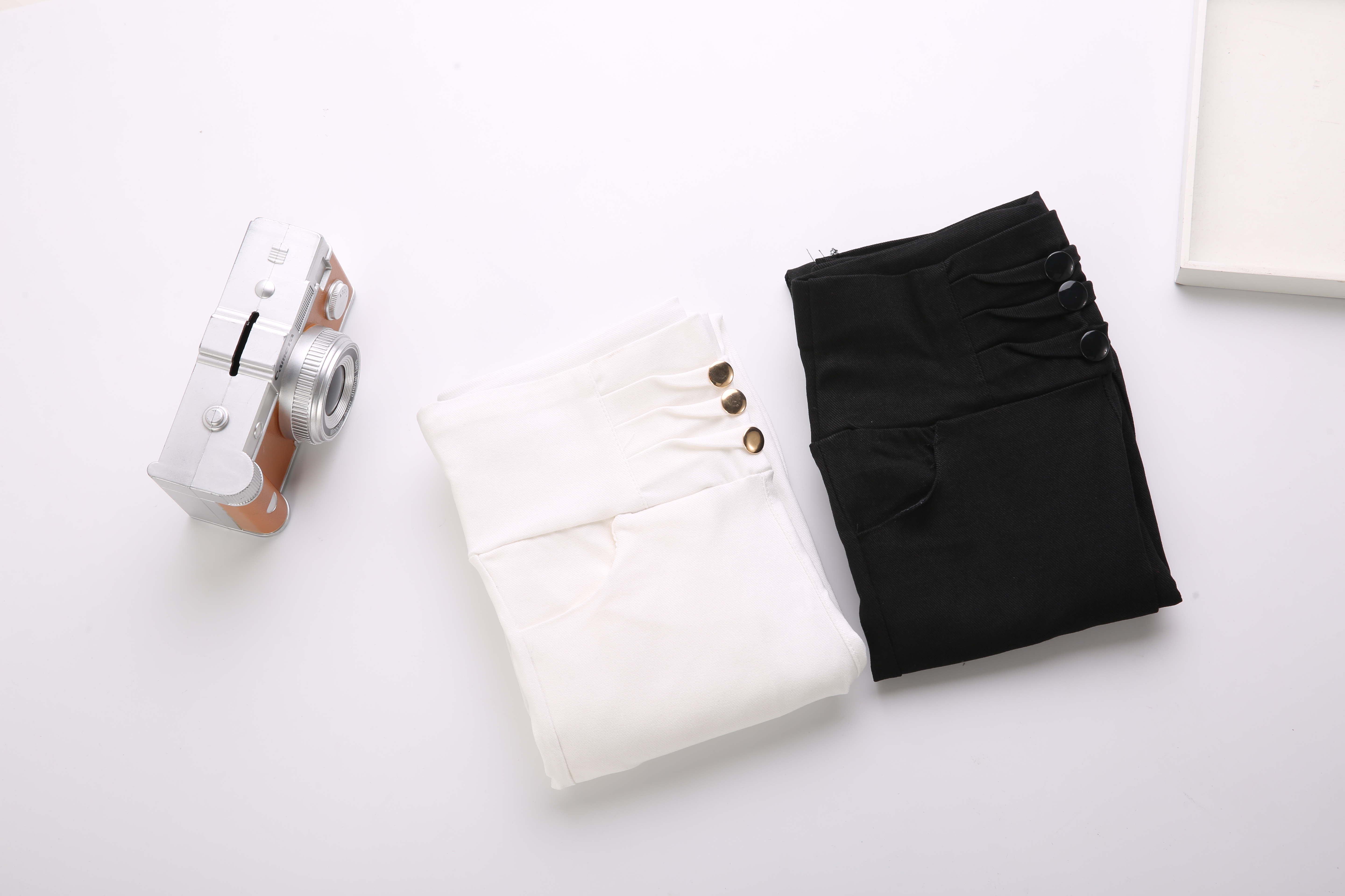 斜纹春秋新款女式铅笔裤韩版高腰糖果色小脚裤薄款