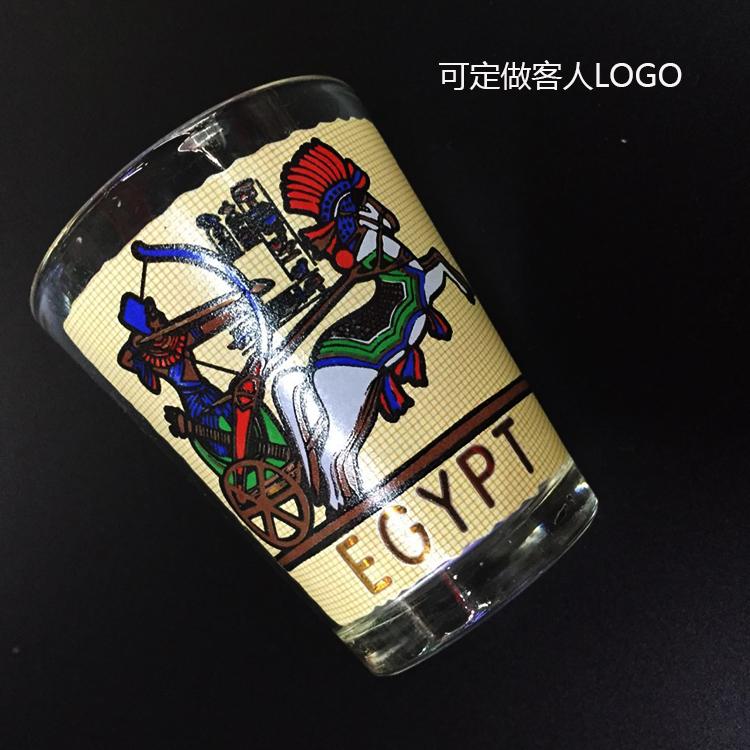 玻璃白酒杯 烤花平光九钱细节图