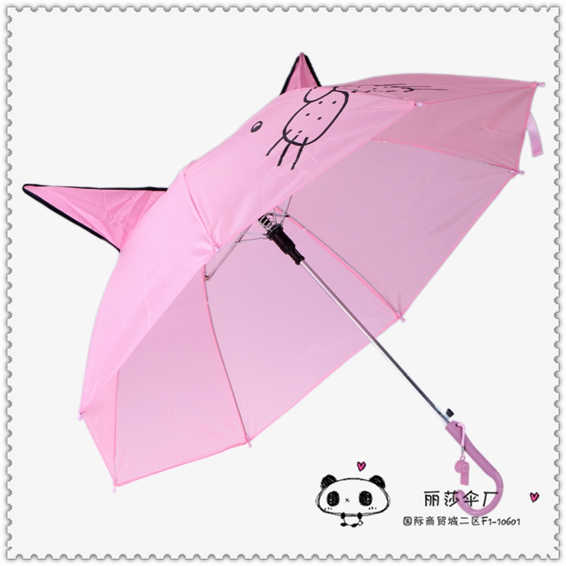 厂家直销儿童卡通猫耳朵雨伞可印字制logo图