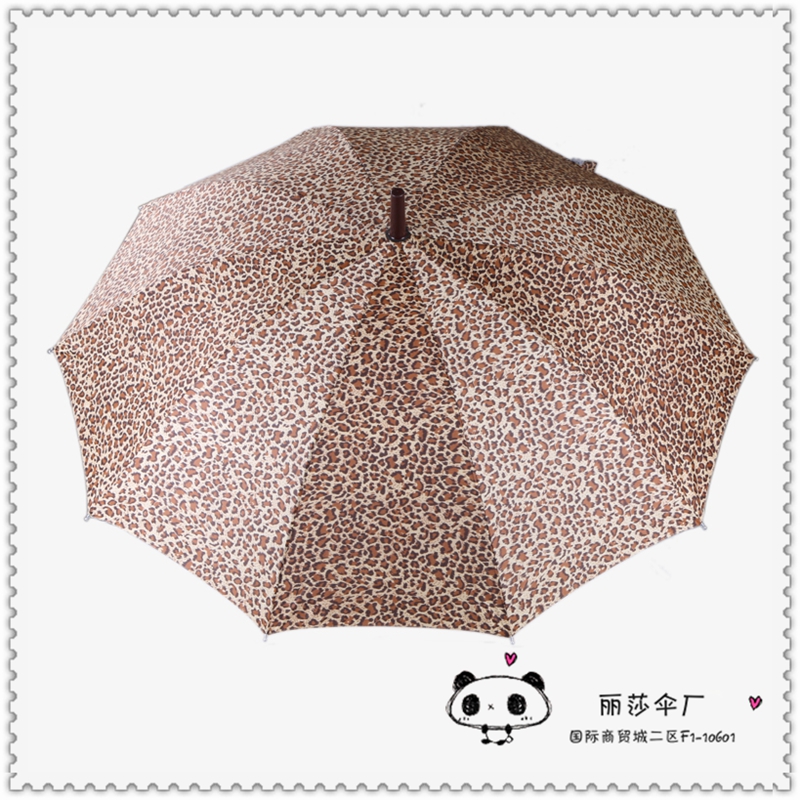 Strengthen and reinforce the leopard-print self-opening straight-bar business umbrella Specification image