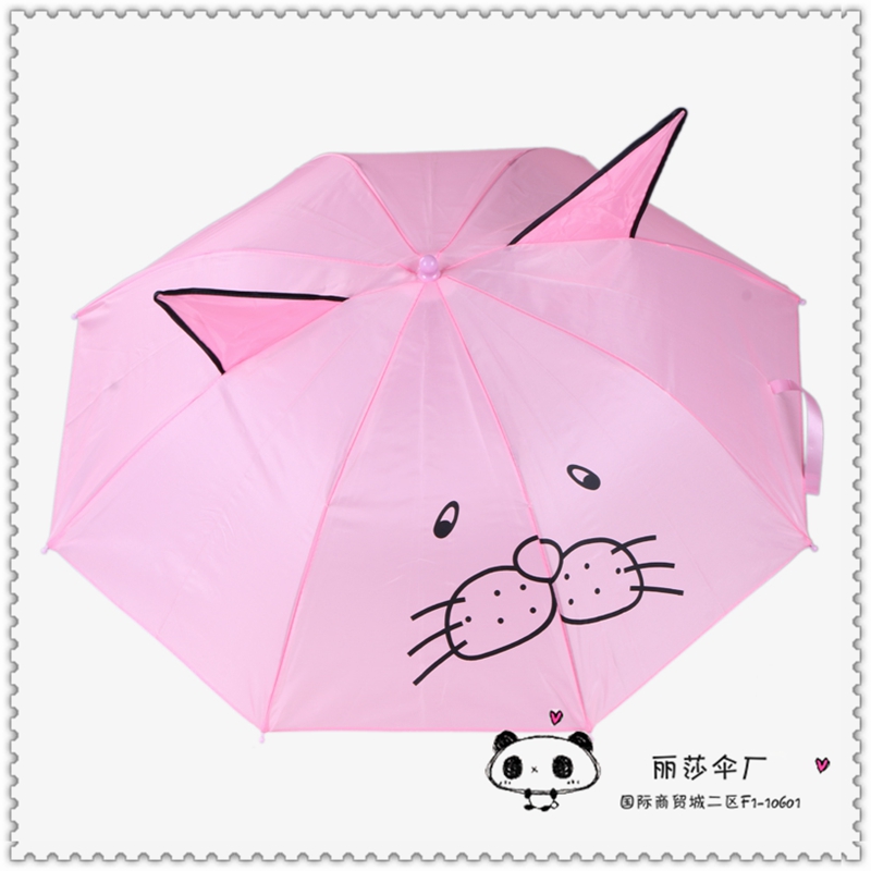 厂家直销儿童卡通猫耳朵雨伞可印字制logo详情图2
