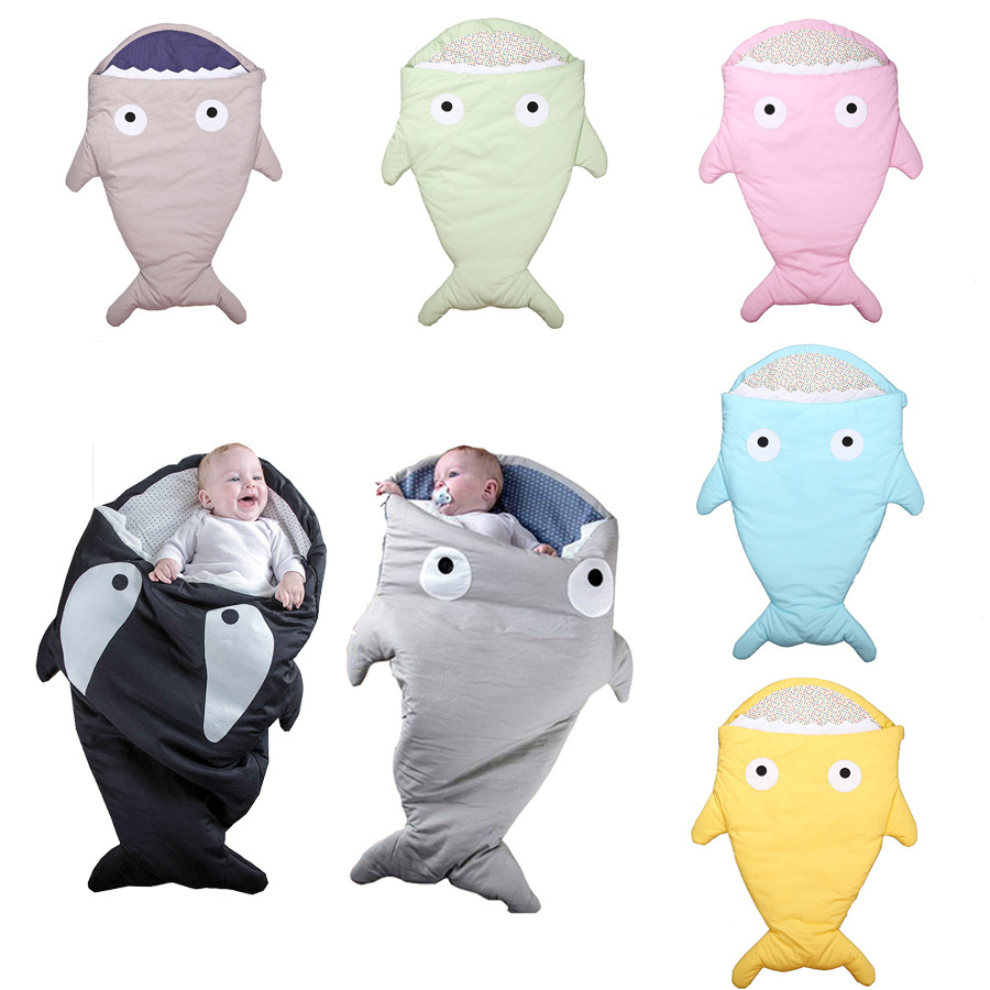 Instagram the same shark sleeping bag baby sleeping bag with cotton clamped thick autumn and winter baby outfitting sleeping bag