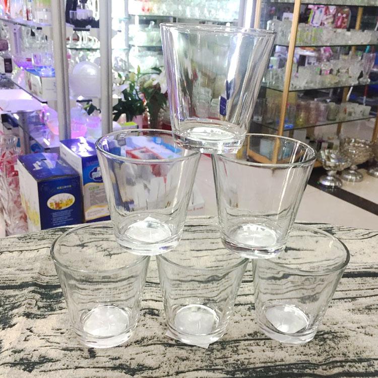 机压玻璃透明水杯8487 牛奶杯果汁杯奶茶杯细节图