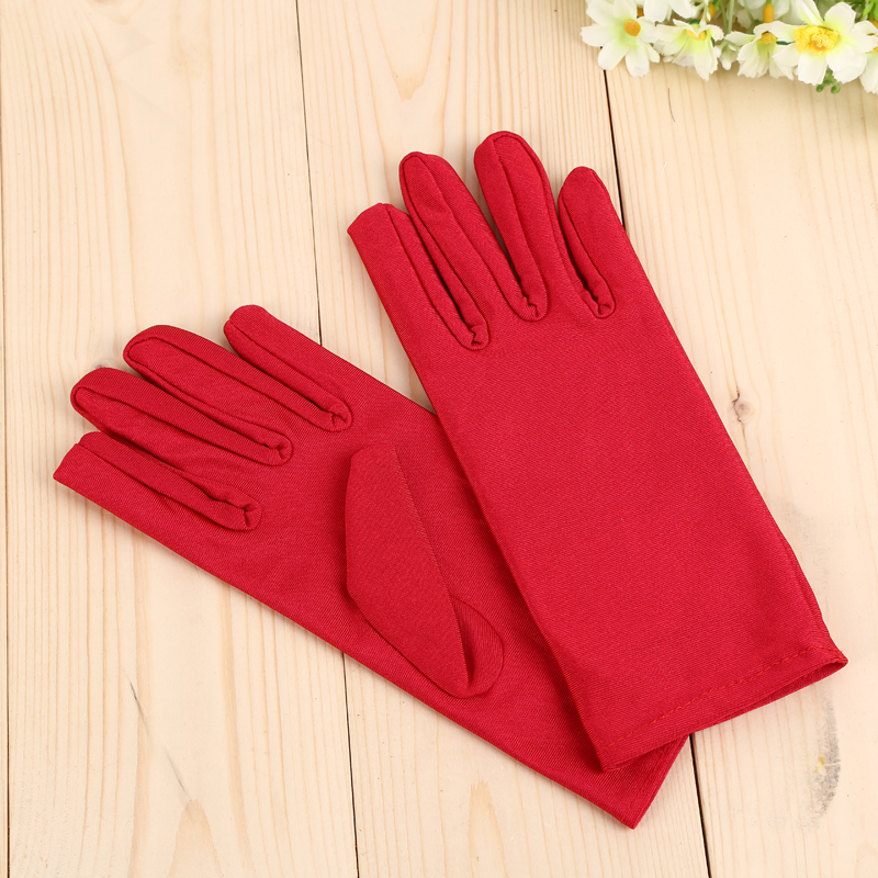 Women's Thin Gloves Short Stretch Spandex Gloves Etiquette Show Fall Sun Protection Gloves details Picture