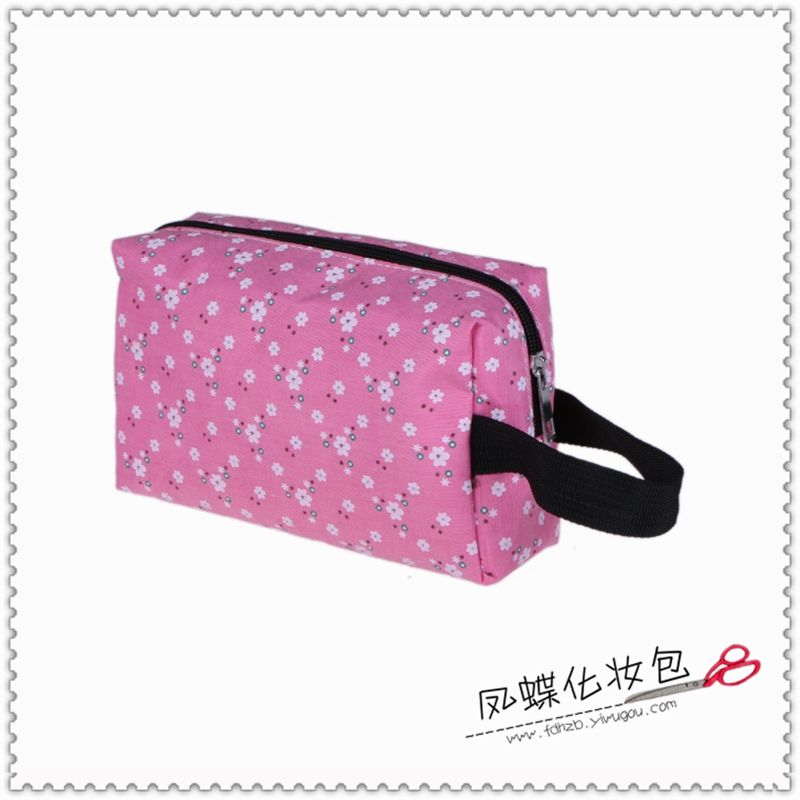 South Korea Small Fresh Floral Canvas Sweet Lovely Lady White-Collar Makeup Bag Portable Makeup Bag Specification drawing