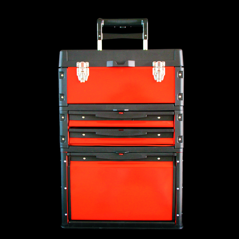 Toolbox combination pull rod plastic iron toolbox, multi-functional hardware toolbox pull rod tool Application Scenario