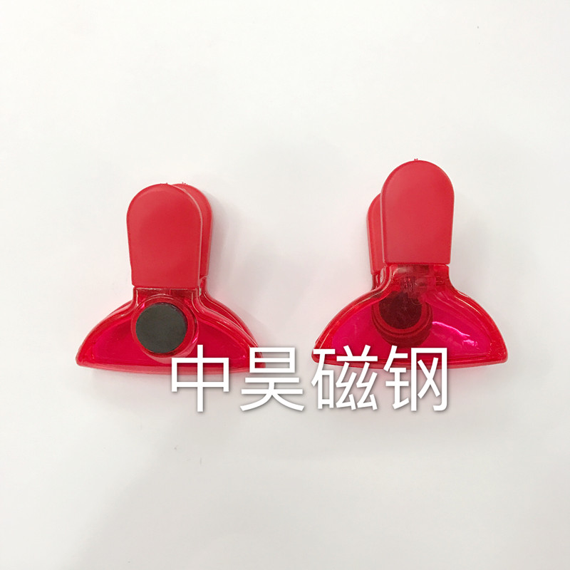 厂家直销塑料带磁性夹子 磁铁夹子 塑料夹子 冰箱磁性夹子细节图