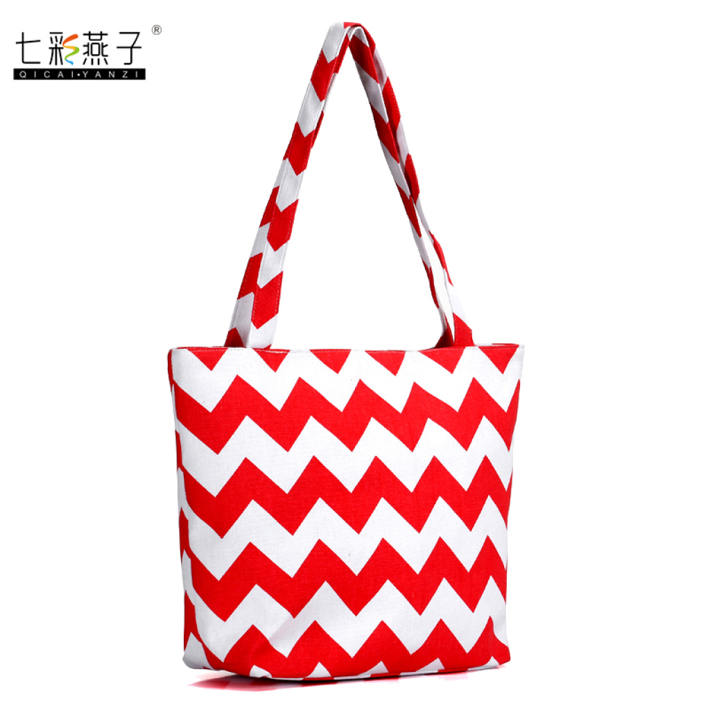 新款旅行背包帆布包沙滩包布包双带条单肩包