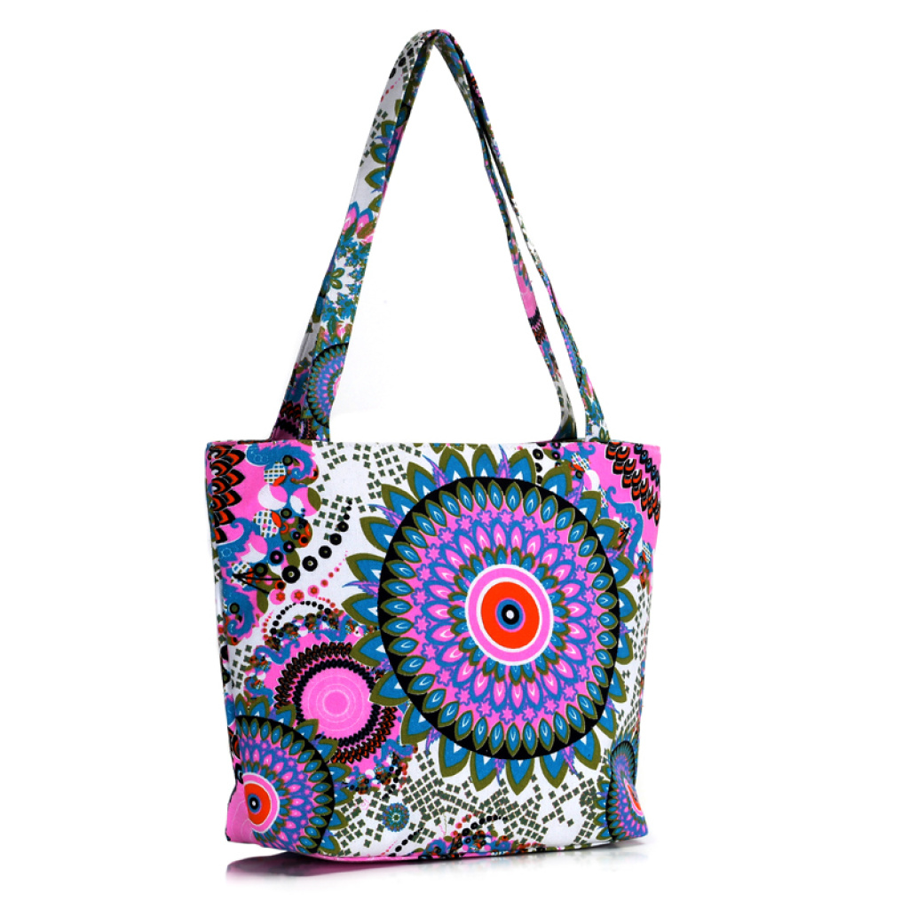 新款旅行背包帆布包沙滩包布包双带条单肩包产品图