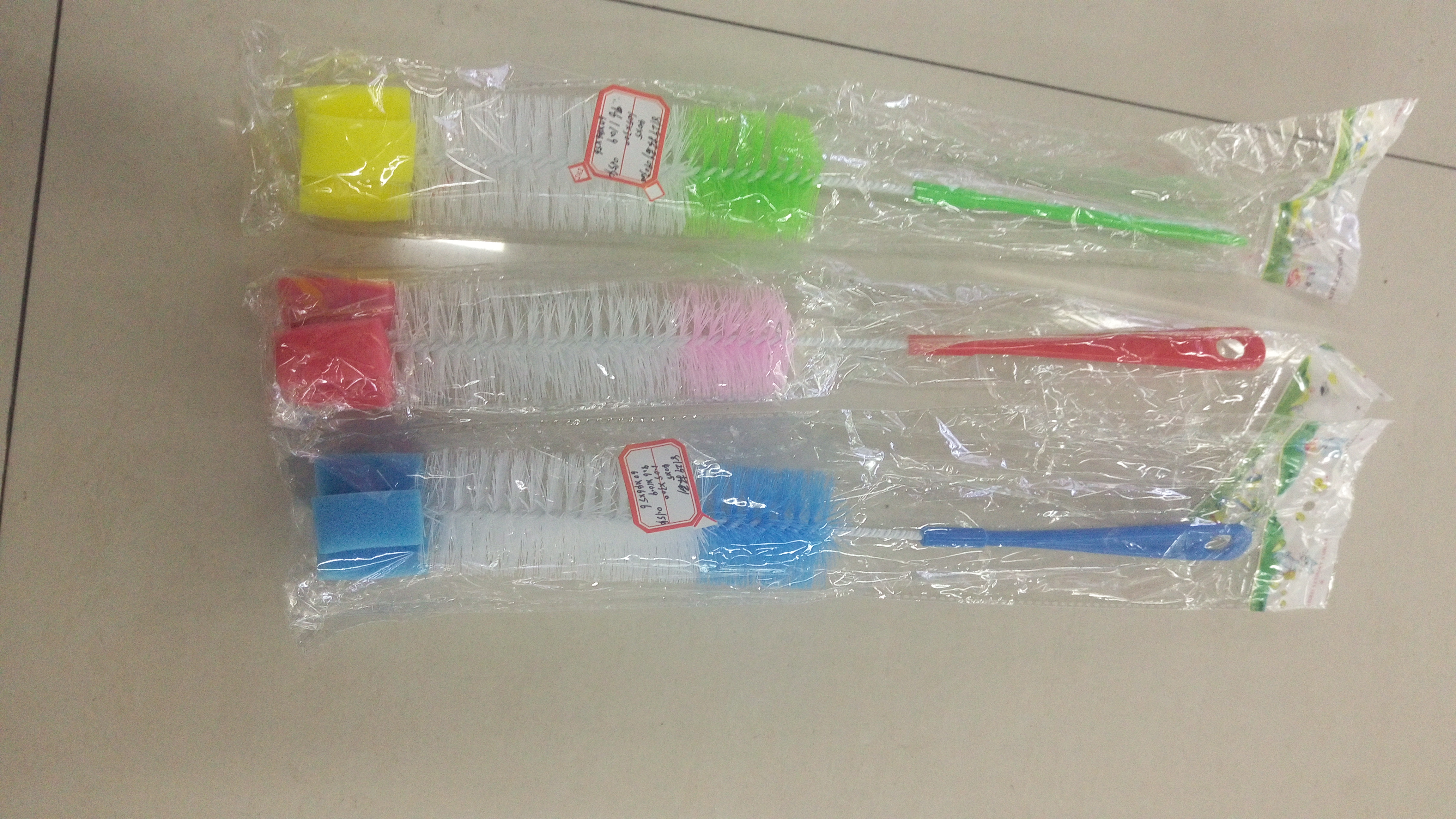 Wholesale plastic laundry brush 8129 Sponge head bottle brush Cleaning brush Baby bottle brush