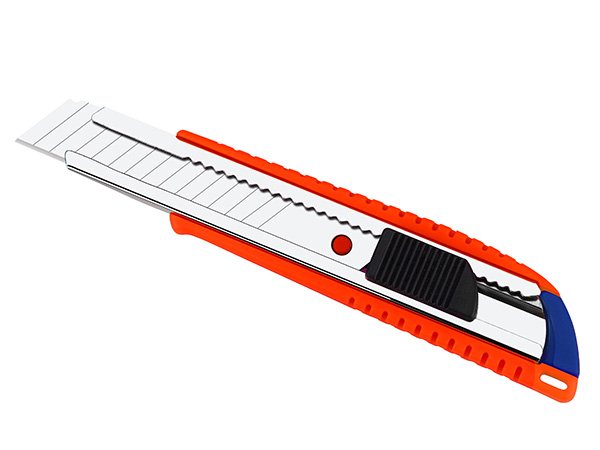 Office and study knives, woodworking knives, office knives, scissors, stationery supplies, large-sized office utility knives Specification drawing