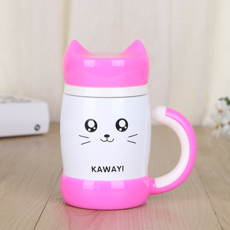 Fashion Kitten Cup Portable Creative Cute Cup Vacuum Cup