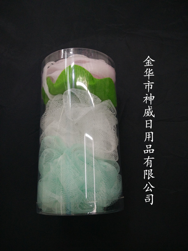 厂家直销浴花3PC套装PVC桶装