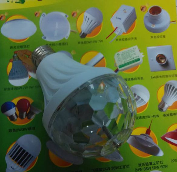 LED RGB seven color ball bubble crystal stage light LED seven color rotating bulb