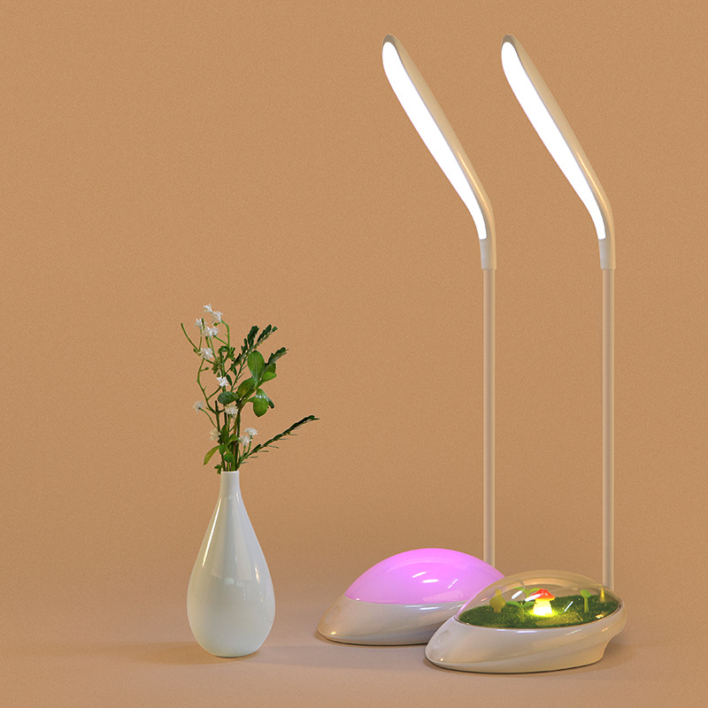 【 Grass Green Night Light 】LED Eye-protecting Desk Lamp, touch-controlled dimming, rechargeable USB creative small desk lamp Application Scenario