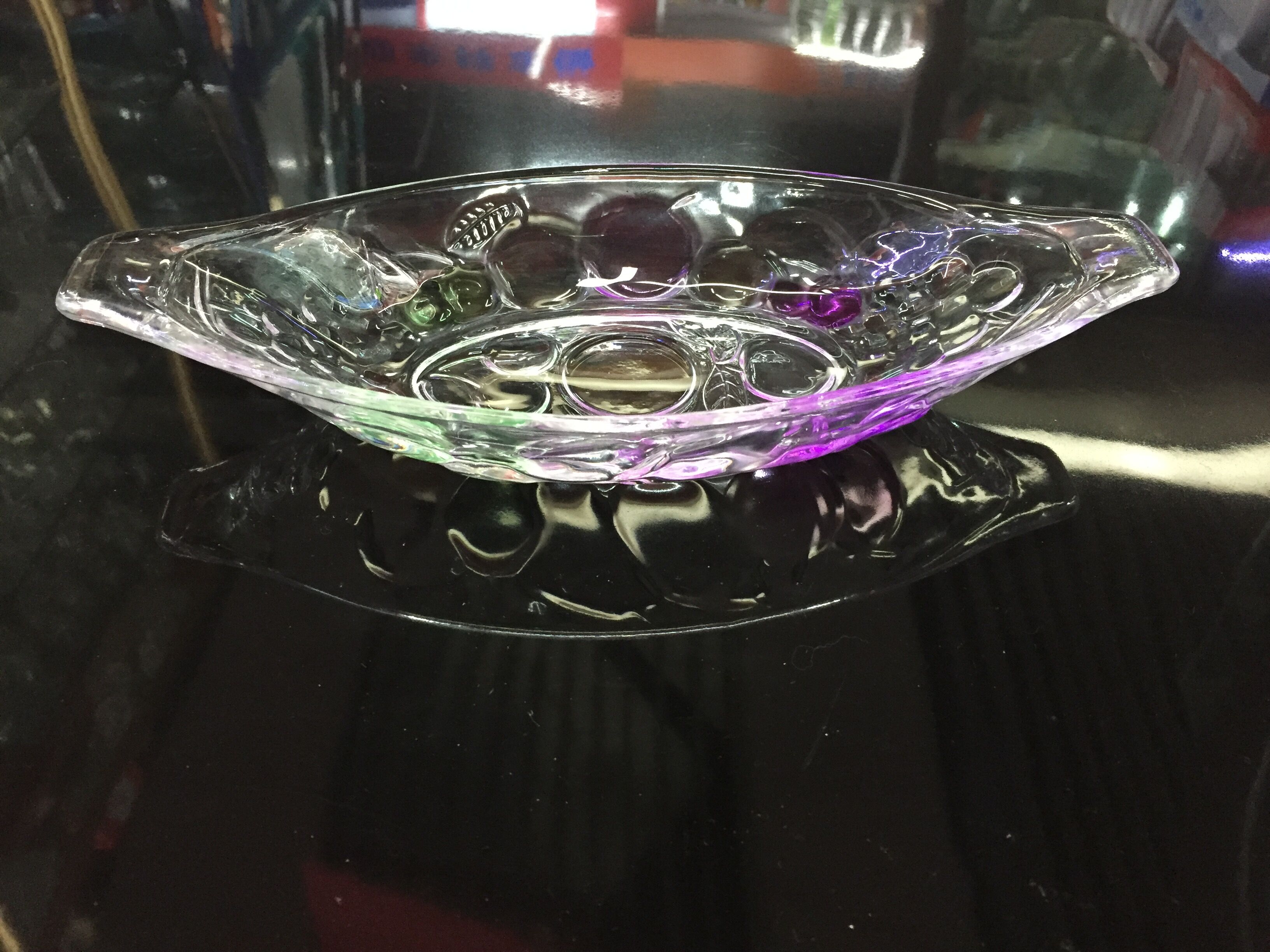 创意无铅玻璃冰淇淋香蕉船碟干果盘零食盘小沙拉碗出口好货