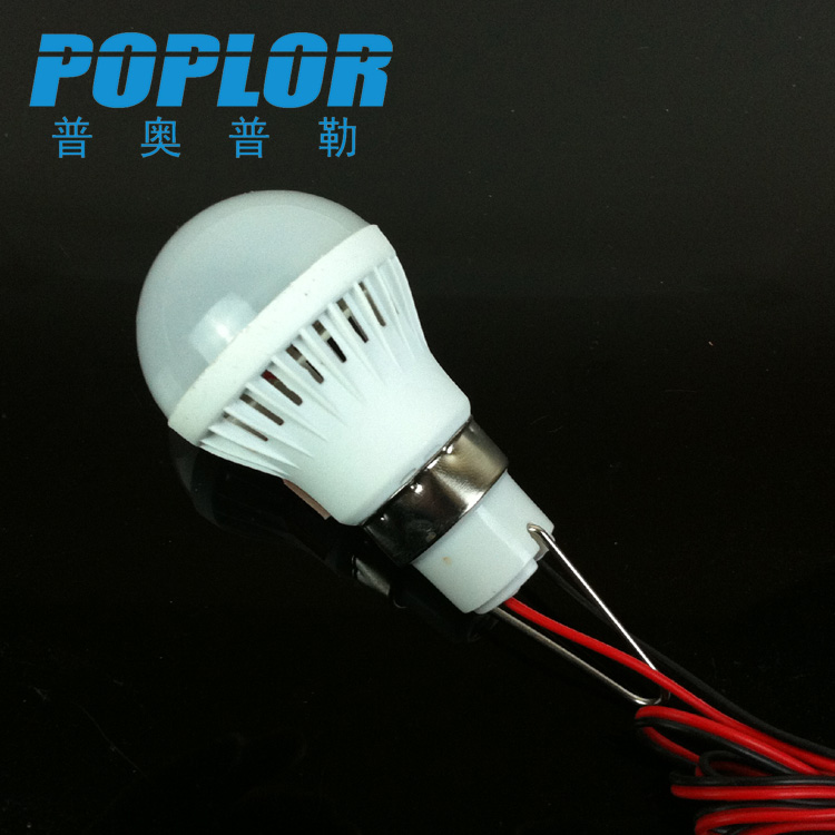 LED bulb with wire clamp 3W plastic bulb DC12V night market stall lamp battery bulb