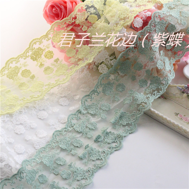 纯棉双边刺绣花边细节图