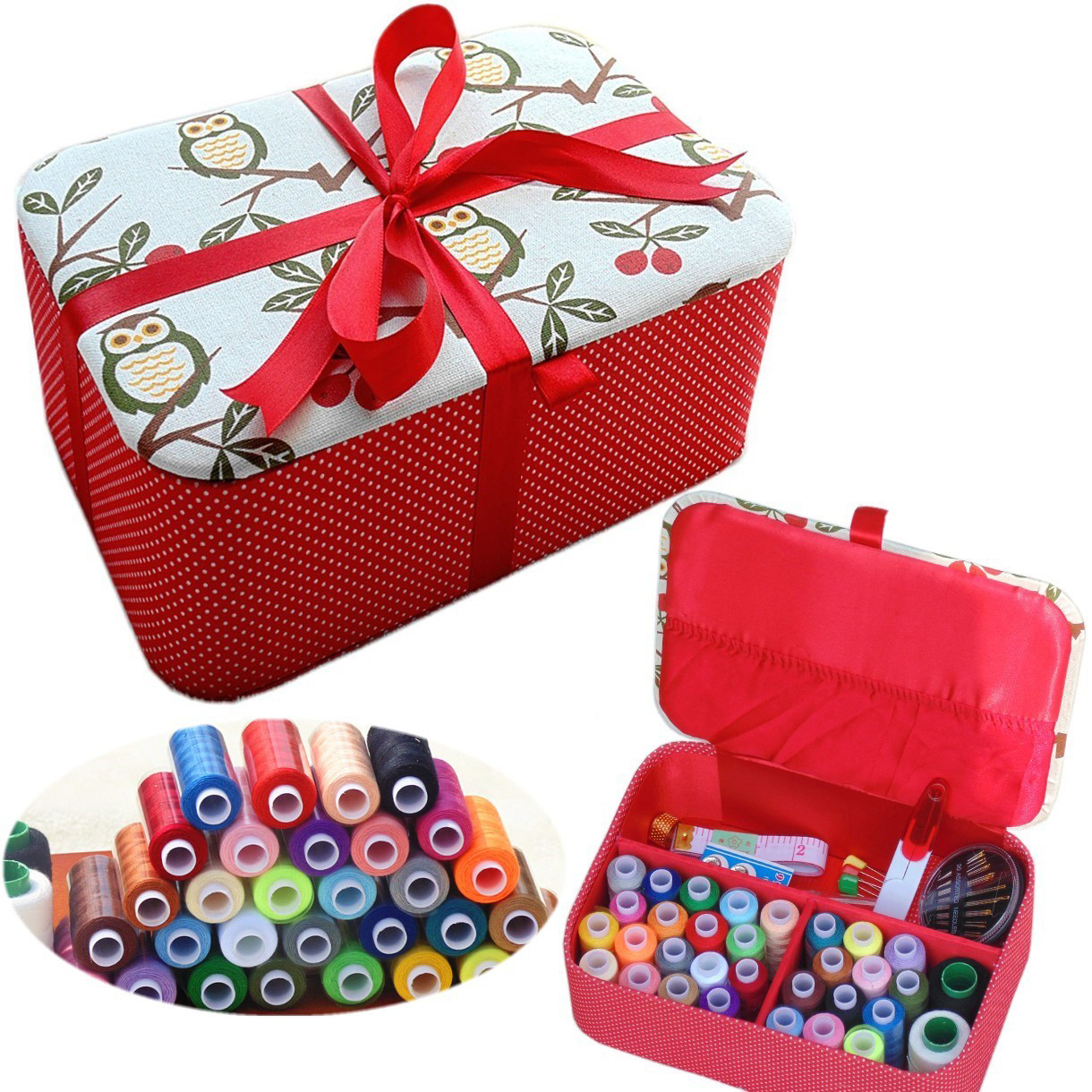 啄木鸟无纺布多功能针线盒针按扣顶针拆线刀皮尺别针