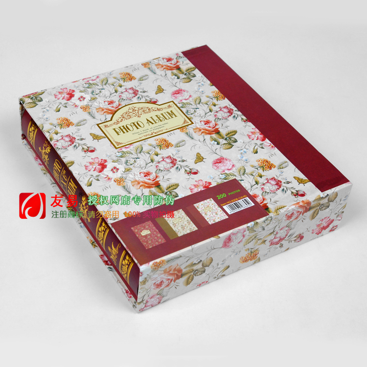 Retro floral print 6-inch 200 or 8-inch 100 insert photo album family box set photo album commemorative album details Picture