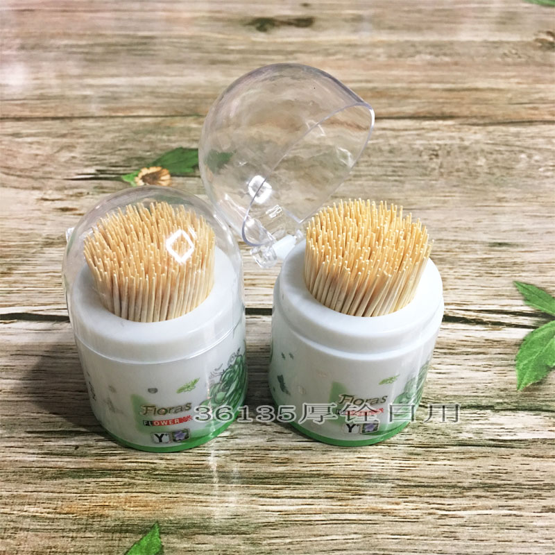 牙签批发可翻盖天然竹制品罐装精品套装3pc细节图